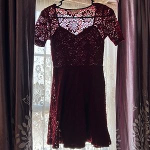 Red lace dress